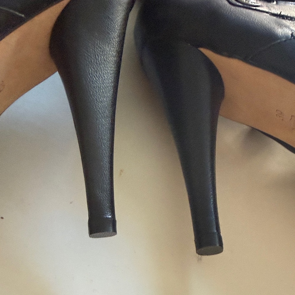 Velvet Angels Black Leather Over-the-Knee Button Platform BootsSize 9, 5” Heels - Picture 7 of 7